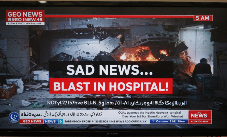 blast in hospital reported by geo news at 5 am