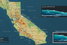tsunami warning california map