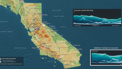 tsunami warning california map