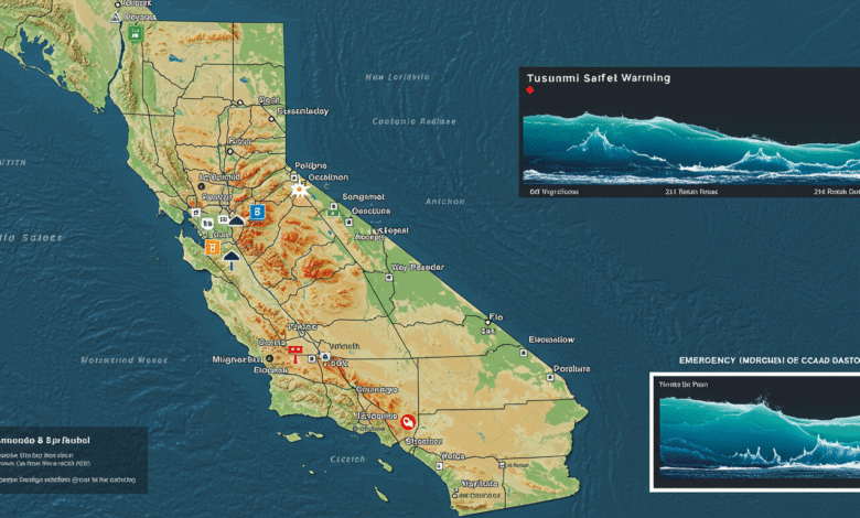 tsunami warning california map