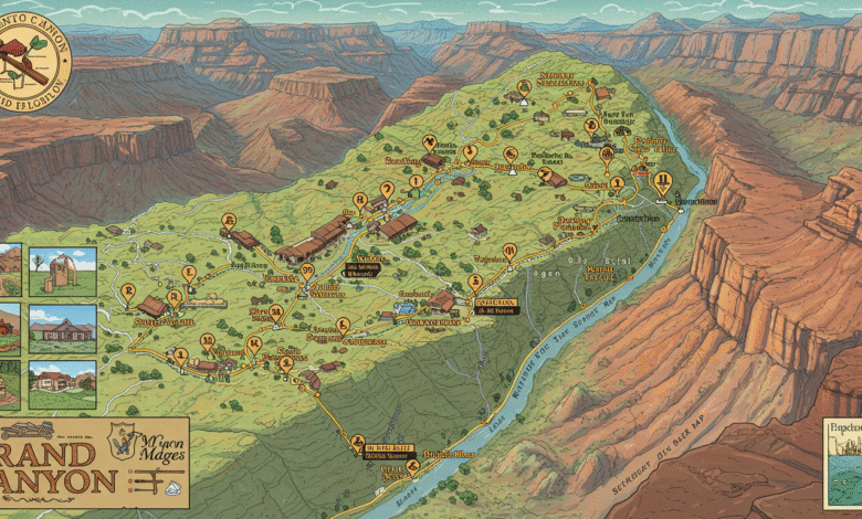 grand canyon lodges map